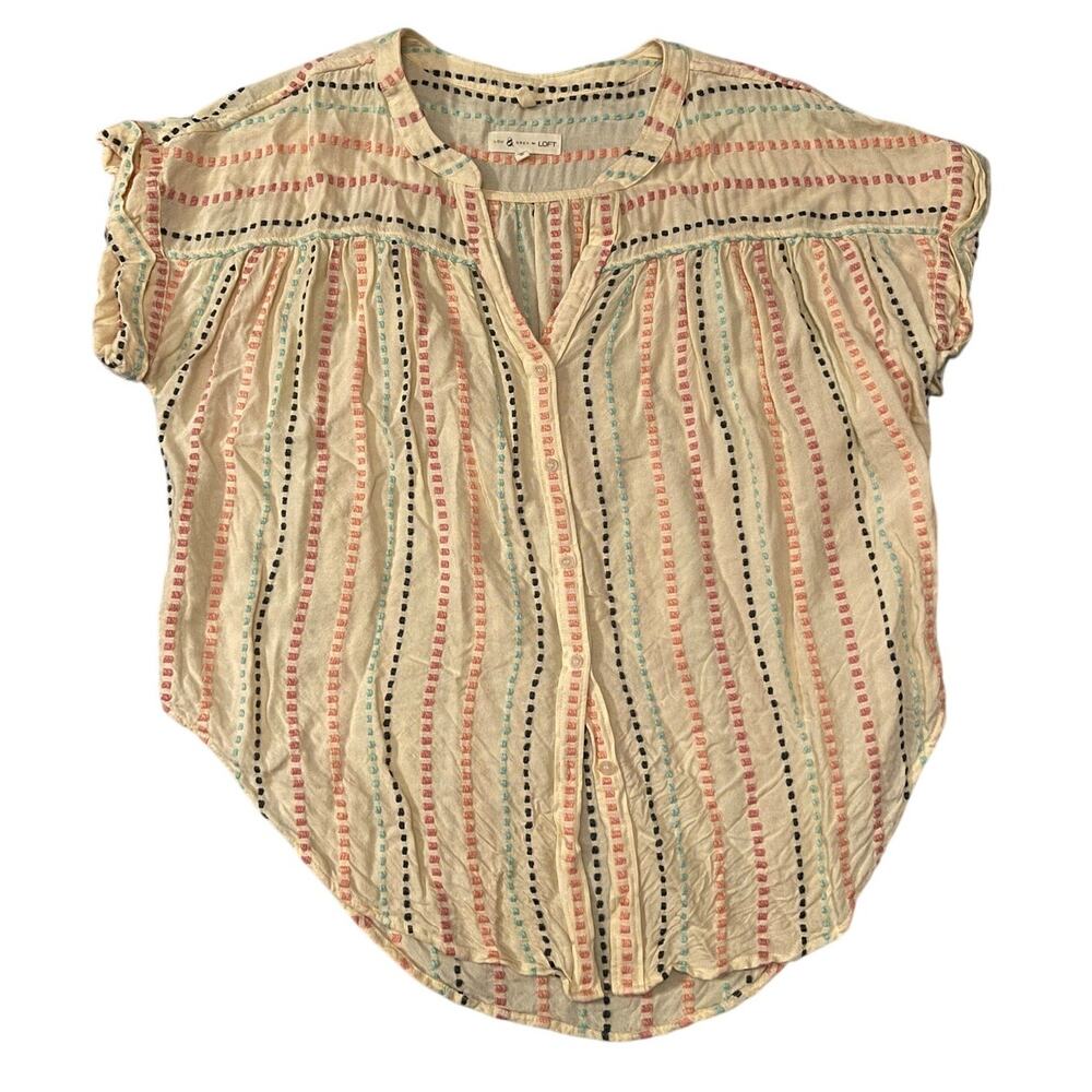 Lou & Gray for Loft women's shirt, tie front, size M, LIKE NEW